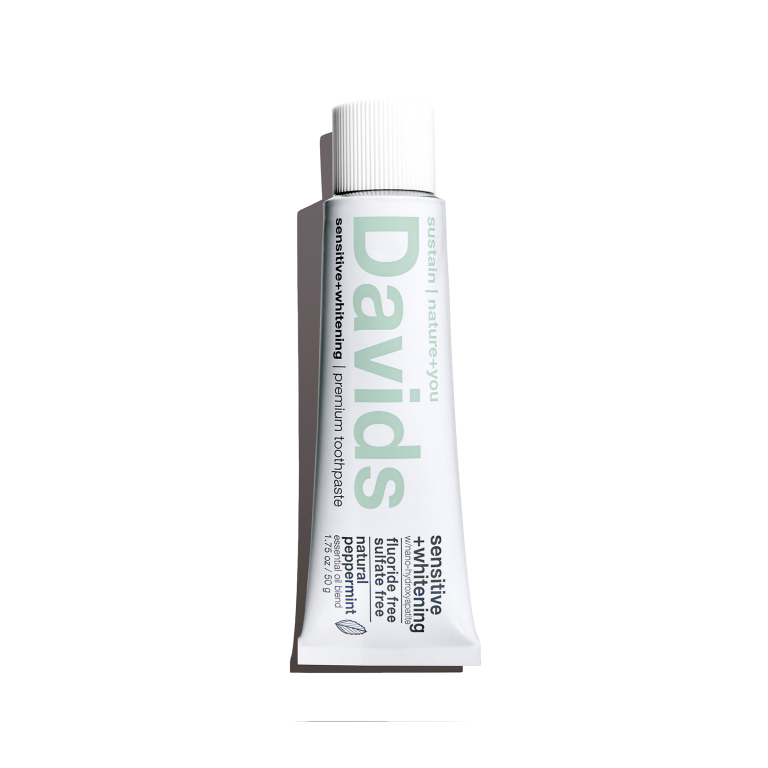Davids Natural Toothpaste Premium Natural Toothpaste Sensitive + Whitening nano-Hydroxyapatite Travel Product Image