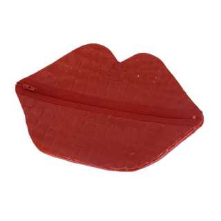 Claflin, Thayer & Co Large Zip Lips Red Patent Crocodile / Red Zip Product Image